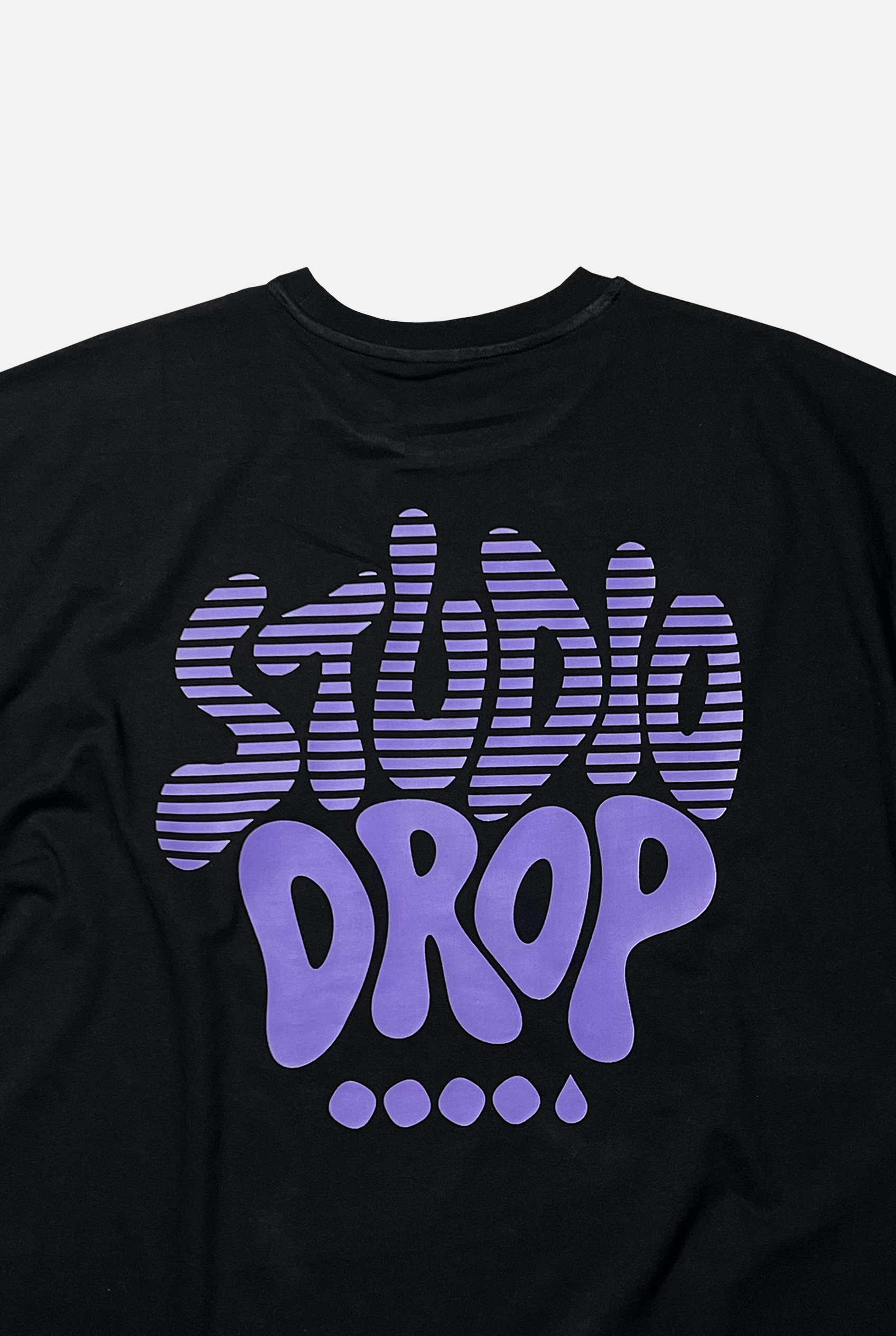 Flow Tee back original graphic artwork detail – Studio Drop
