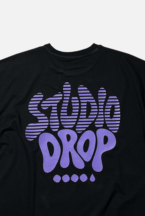 Flow Tee back original graphic artwork detail – Studio Drop