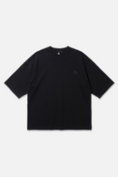 Core Tee black oversized organic cotton T-shirt with Ink insignia – Studio Drop