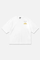 Low Tide white oversized organic cotton T-shirt, front view – Studio Drop