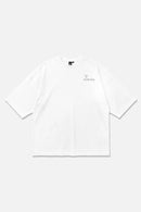 Pier Days white oversized organic cotton T-shirt, back view – Studio Drop