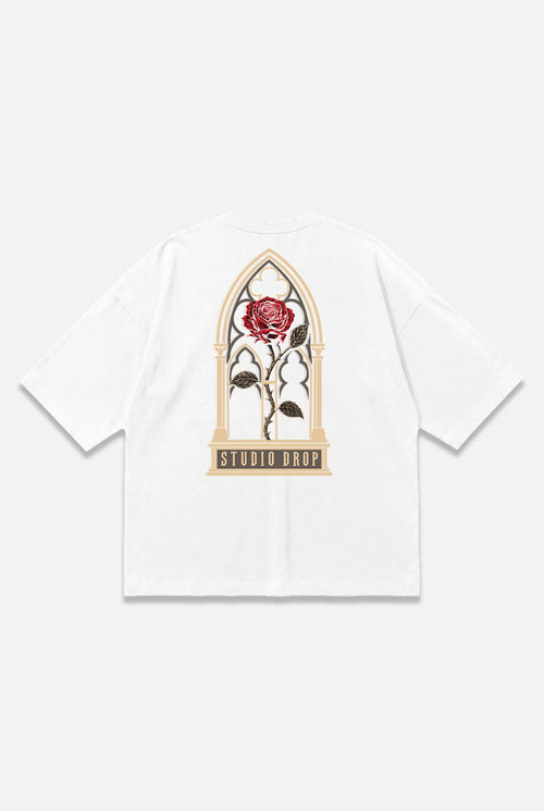 Studio Drop Regalia oversized white T-shirt, back view