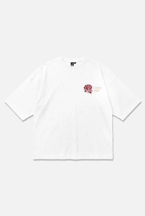 Studio Drop Regalia oversized white T-shirt, front view