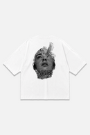 Ethereal Tee white oversized organic cotton T-shirt, back view – Studio Drop