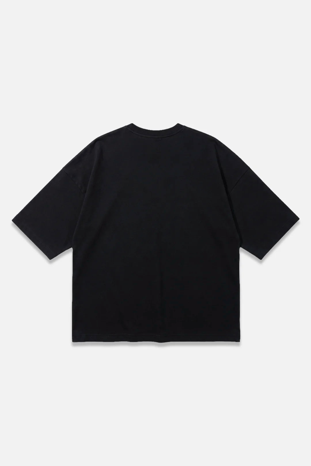 Sketch Logo Tee black oversized organic cotton T-shirt, back view – Studio Drop