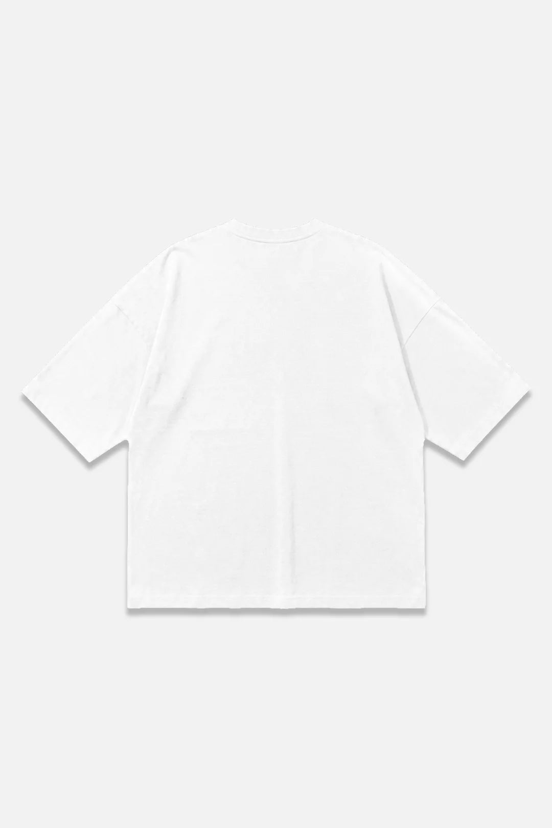 Sketch Logo Tee white oversized organic cotton T-shirt, back view – Studio Drop