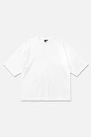 Release Tee white oversized organic cotton T-shirt, front view – Studio Drop